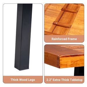 Tavolo da Picnic per 6 Persone con Gambe in Acciaio Verniciato a Polvere e Finitura in Legno di Teak (Per Interni/Esterni) - Product Image 3