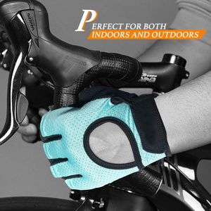 Guantes de cuero para silla de ruedas, deportivos, con protección completa de la palma, para entrenamiento, gimnasio, ciclismo, ejercicio, transpirables, ultraligeros, con logo personalizado - Product Image 4