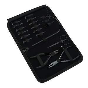 Kit d'outils professionnels pour extensions de cheveux noirs : Pince à sertir pour dépose de perles, Pince à ouvrir et fermer, Mini ciseaux, Aiguilles à anneaux - Product Image 1