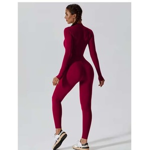 Women's High Waist Stand Collar Sleeveless Summer Knitted Jumpsuit Striped Spandex/Nylon Yoga <b>Bodysuit</b> Skinny Fit Full Print - Product Image 6