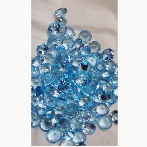 Lote de 100 Topacios Azules Suizos Naturales de 9mm, Corte Redondo Facetado, 336 Quilates, Alta Calidad, Gemas Sueltas, US$336 - Product Image 1