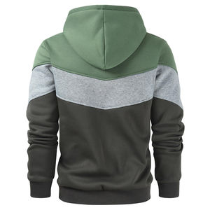 Sudadera con capucha y cremallera estampada estilo hip hop para hombre, 100% algodón polar, OEM ODM, alta calidad, precio económico, venta al por mayor - Product Image 4