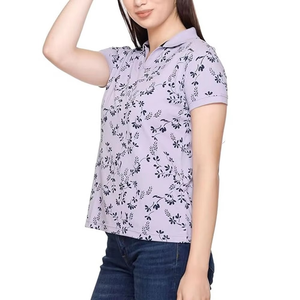 เสื้อโปโลผู้หญิง ผ้าเนื้อเรียบและระบายอากาศได้ดี เหมาะสำหรับฤดูใบไม้ผลิและฤดูร้อน เสื้อโปโลผู้หญิงที่สวมใส่สบาย - Product Image 5