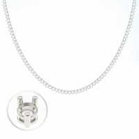 Collier Moissanite Glacée Riviera à 3 Griffes en Argent Sterling Plaqué Or, Style Hip Hop de Luxe, Gradué, Unisexe, Certifié GRA