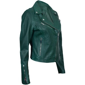 Women Leather <b>Zip</b> <b>Up</b> <b>Jacket</b> with Soft Genuine Leather Comfortable Fit and ODM Production Ready - Product Image 4