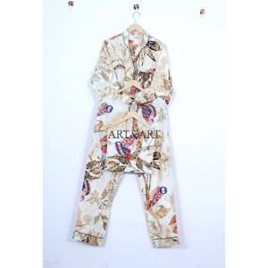 Breathable Cotton Pajama Set Long Pajama <b>Shirt</b> Bridal Party Wear PJ Set Comfort <b>Night</b> Suit Floral Pajama Set Slim Fit Summer - Product Image 5