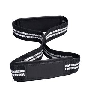 Premium Black Fitness Lifting Straps Logotipo personalizado Figura 8 Correas de elevación Neopreno Acolchado Levantamiento de pesas Tirar hacia arriba Correas de barra de mano - Product Image 6