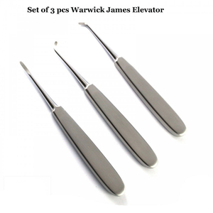ชุดอุปกรณ์ยกกระดูก Warwick James Root Elevator Set 3 ชิ้น แบบใช้ซ้ำได้ ทำจากสแตนเลสสตีล สำหรับงานทันตกรรม ได้รับการรับรองมาตรฐาน CE - Product Image 2