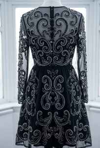 Vestido de Noche de Lujo Negro con Cuentas, Sexy, Transparente, con Cristales, para Fiesta, Elegante, Vintage, Ajustado, Maxi Vestido, Fabricante - Product Image 3