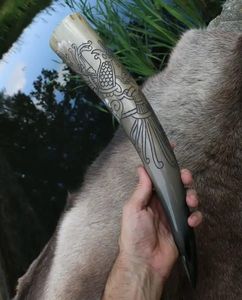 Jarra Vikinga Hecha a Mano, Ecológica, de Cuerno de Buey Auténtico, con Borde de Latón Pulido, Capacidad Personalizada Moderna, para Cerveza o Sidra, Set de Regalo - Product Image 6