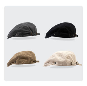 หมวกเบเร่ต์ทำจากวัสดุที่ยั่งยืน  หมวกเบเร่ต์แบบสั่งทำโลโก้ได้ หมวกเบเร่ต์ผ้าฝ้ายเรียบ  พร้อมโลโก้ที่ออกแบบเองได้ - Product Image 6