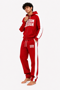 Hot Sale Acid Wash Winter for Tracksuit <b>Set</b> Zip Hoodie Jogger Pants Sportswear Style Panel Sleeve Casual Matching Apparel - Product Image 2
