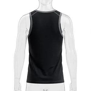 Débardeur sans manches pour homme en polyester, col rond, séchage rapide, respirant, color block, vêtements de sport - Product Image 2