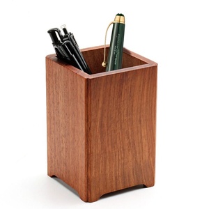 Wooden Pen Holder with Natural Finish for Desk Organization Featuring Pencils Pens Ruler and <b>Notepad</b> Stand handmade collection - Product Image 6