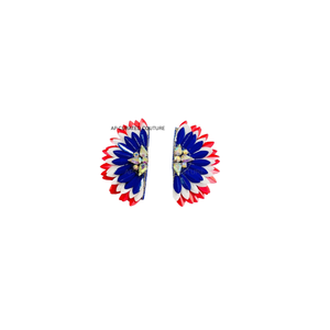 Boucles d'oreilles perlées du 4 juillet, perles de rocaille étoile rouge, bijoux bohèmes faits main, design patriotique mignon - Product Image 1