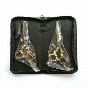 Barber Scissors Set 7.5 Inch Sand Finish Cutting <b>Shear</b> with Barber Razor, German Stainless Steel Professional Scissor Kit - Product Image 1