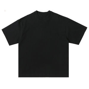 T-shirt en coton uni vert foncé à col rond et manches courtes pour homme, coupe classique, décontracté, en jersey tricoté, teinture unie - Product Image 2
