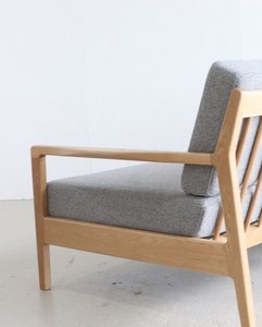 Canapé Monalize moderne et contemporain en bois massif, rembourré en tissu gris, écologique, durable, pour salon, hôtel, villa - Product Image 4