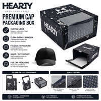 Boîte d'emballage en carton noir personnalisée pour casquettes de baseball, casquettes de plage, casquettes trucker et autres casquettes, pour le stockage, l'expédition et la présentation, vente en gros