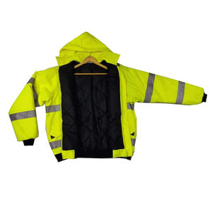 Chaqueta de Trabajo de Poliéster con Franjas Reflectantes OEM, Uniforme de Seguridad Industrial para Exteriores Clase 2 de Alta Visibilidad, Resistente con Múltiples Bolsillos - Product Image 2