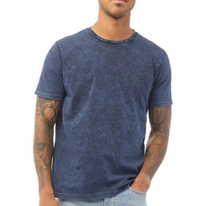 Camisetas de Alta Calidad 100% Algodón Lavadas con Ácido con Logotipo Personalizado, Diseño de Letras de Buena Calidad, Camisetas Extra Grandes Lavadas con Ácido - Product Image 1