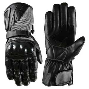 Guantes de Motocicleta de Cuero con Pantalla Táctil, Largos hasta la Muñeca, Transpirables, Ecológicos, para Uso en las Cuatro Estaciones, Negros, Protección Completa para los Dedos - Product Image 5