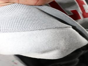 EAGLES HEARTHER GREY <b>Mock</b> <b>Neck</b> Sweatshirt 100% RED Applique Embroidery wide <b>neck</b> Sweatshirt Finer Threads - Product Image 6