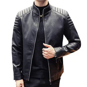 New Arrivals Wholesale High Quality Custom Oem Design Men Leather <b>Jacket</b> <b>Slim</b> Fit Stylish Comfortable Leather <b>jacket</b> for men - Product Image 3