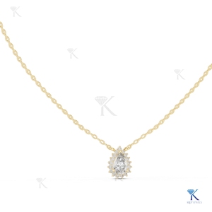 จี้เพชรทรงลูกแพร์แบบ Halo  ทองคำแท้ 14K 18K สำหรับผู้หญิง รูปทรงหยดน้ำ  เครื่องประดับเจ้าสาว ขายส่งจากผู้ผลิต - Product Image 1