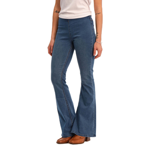 Jeans en denim évasé pour femmes, vente chaude, coupe slim extensible, qualité supérieure, taille mi-haute, longueur complète, style décontracté - Product Image 1
