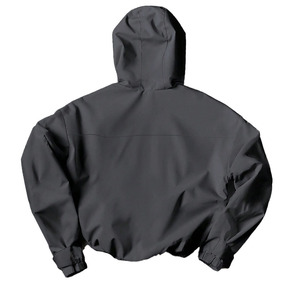 Nouvelle conception de veste coupe-vent imperméable personnalisée pour l'extérieur, avec demi-fermeture éclair et capuche, en polyester et nylon, pour moto, randonnée, veste décontractée pour hommes - Product Image 5
