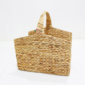 Handwoven <b>Tall</b> Rectangular Seagrass Basket with Handle Eco-Friendly Natural <b>Storage</b> Organizer for Home - Product Image 3