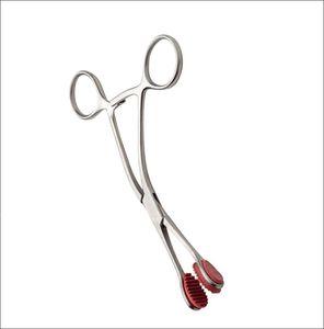 Pinzas de Lengua de Alta Calidad de 7'' Curvadas con Almohadillas de Goma, Pinza de Acero Inoxidable, Instrumentos Quirúrgicos Dentales - Product Image 2