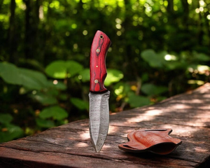 Cuchillo de Caza de Acero de Damasco al por Mayor con Mango de Madera para Supervivencia al Aire Libre, Camping, Pesca, Cuchillos de Caza con Hoja de Acero de Damasco - Product Image 3