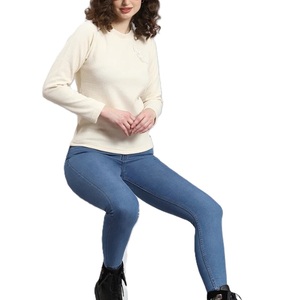 Pull en maille côtelée chic et luxueux pour femme, col rond, coupe ample, respirant, style décontracté, service OEM depuis le Bangladesh - Product Image 5