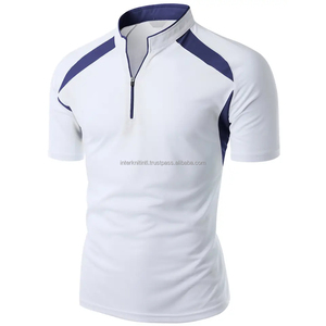 Men Golf for Shirt | <b>Zip</b>-<b>Up</b> Fitted Design Dry-Fit Knitted Fabric Solid Color 100% Cotton for Shirts - Product Image 5