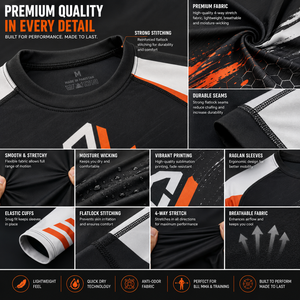Chemise de compression sublimée à manches longues pour homme, personnalisée, à séchage rapide, légère, pour l'entraînement de BJJ, MMA, grappling, vêtements de sport - Product Image 3
