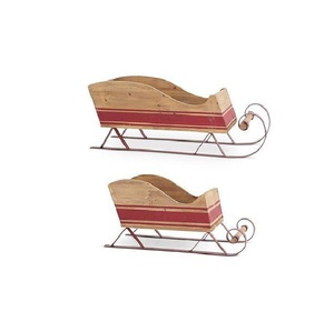 Top Trending Christmas Decorations Vintage Galvanized Iron Christmas Sleigh for Christmas Ornaments Decorations - Product Image 2