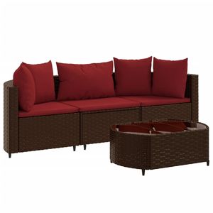 Ensemble de 3 canapés de patio marron pour la décoration de jardin, meubles d'extérieur - Product Image 2