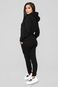 Women <b>Two</b> <b>Piece</b> Hoodie <b>Set</b> Fleece Jogger Tracksuit Urban Streetwear Wholesale Apparel Supplier USA - Product Image 3