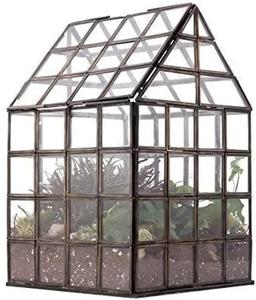Terrarium géométrique en verre, pour plantes succulentes et plantes aériennes, pour la maison et le jardin, terrarium géométrique noir en verre avec couvercle, fait à la main - Product Image 5