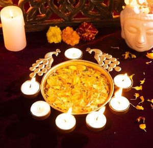 Vintage Style Metal Candle Bowl With Hammered Finish For Home <b>Decor</b> <b>Table</b> Centerpiece And Festive Candle Display - Product Image 1