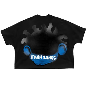 เสื้อยืดพิมพ์ลายดิจิทัลทรงโอเวอร์ไซส์ แขนสั้น ผ้าคอตตอน 100% หนัก 250 กรัม สำหรับผู้ชาย แบบเรียบ สีพื้น  รักษ์โลก คุณภาพสูง - Product Image 3