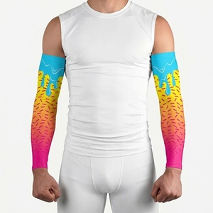 Unisex <b>Cycling</b> Arm Sleeve Gradient Color Print Anti-Uv Protection For Adults Outdoor Use - Product Image 2