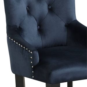 Sedia da Pranzo Varian II in Velluto Blu Scuro con Finitura Nera, Elegante Sedia Laterale - Product Image 3