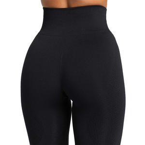 Leggings de compresión de alta calidad, sexys y a la moda, para fitness, gimnasio y actividades al aire libre, de nailon negro, para mujer, gran venta. - Product Image 5