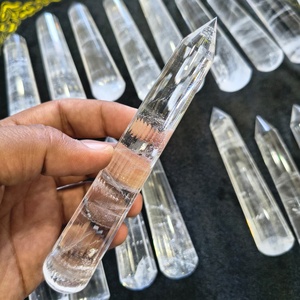 แท่งคริสตัลควอตซ์ใสธรรมชาติสำหรับนวด  แท่งบำบัดปลายแหลมสองด้าน - Product Image 5