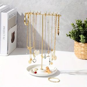 Stylish Home Metal Jewelry Organizer Stand <b>Earring</b> <b>Holder</b> Display Rack Necklace Storage Stand for Accessories Storage - Product Image 1