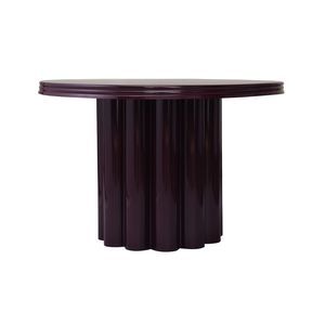 Mesa Auxiliar de Metal con Pedestal de Color Personalizado, Mesa de Centro Redonda de Hierro Brillante con Base Acanalada, Mesa Auxiliar de Metal de Lujo para Sala de Estar - Product Image 2