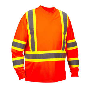 Camisa de Seguridad Mangoes Fashion 2026 de Manga Larga, Alta Visibilidad, ANSI Clase 1, Impermeable, Tela de Poliéster y Seda, Logotipo Personalizado - Product Image 3